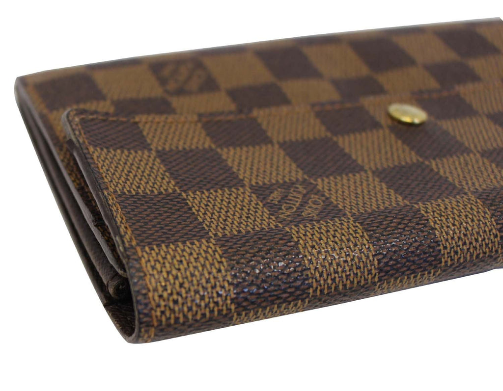 LOUIS VUITTON Damier Ebene Brown Sarah Wallet