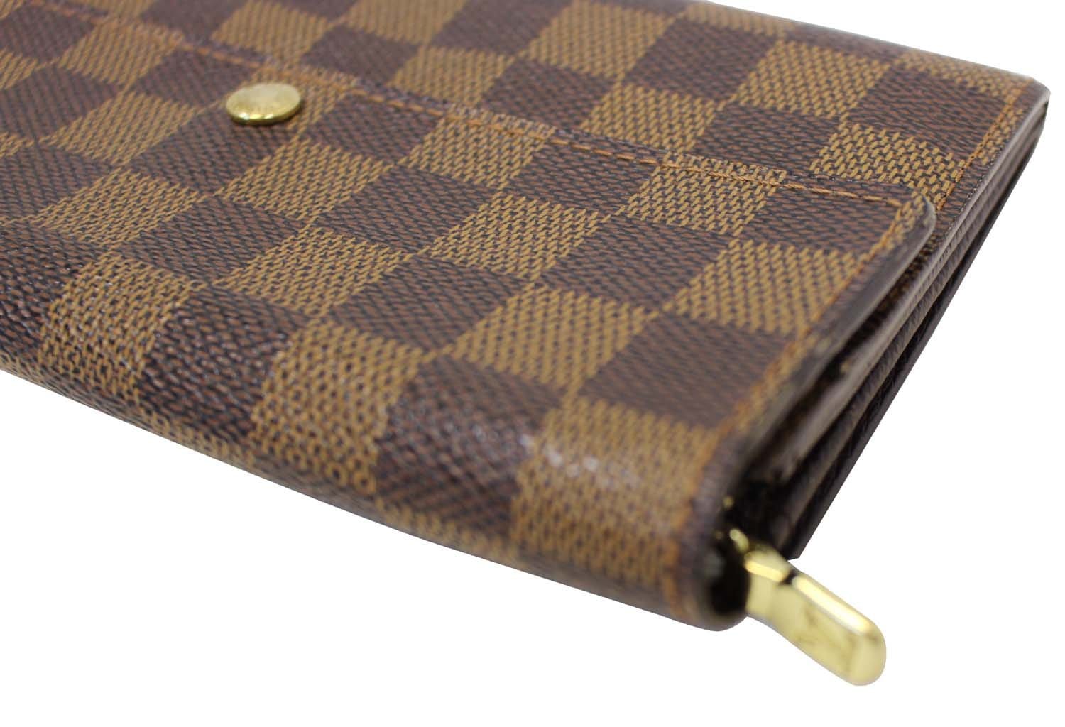LOUIS VUITTON Damier Ebene Brown Sarah Wallet