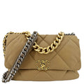 Chanel 19 Flap Large Quilted Canvas Shoulder Bag Brown