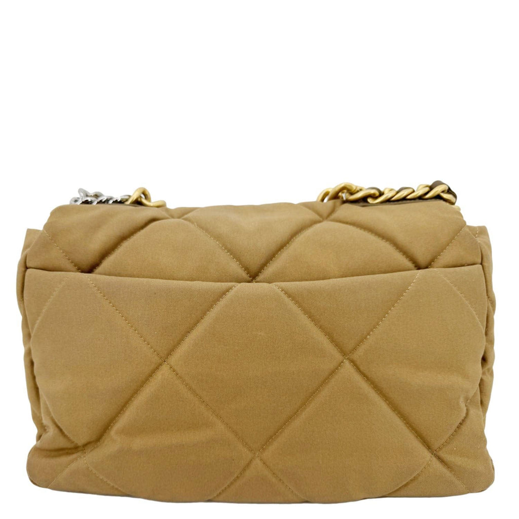 Chanel 19 Flap Large Quilted Canvas Shoulder Bag Brown