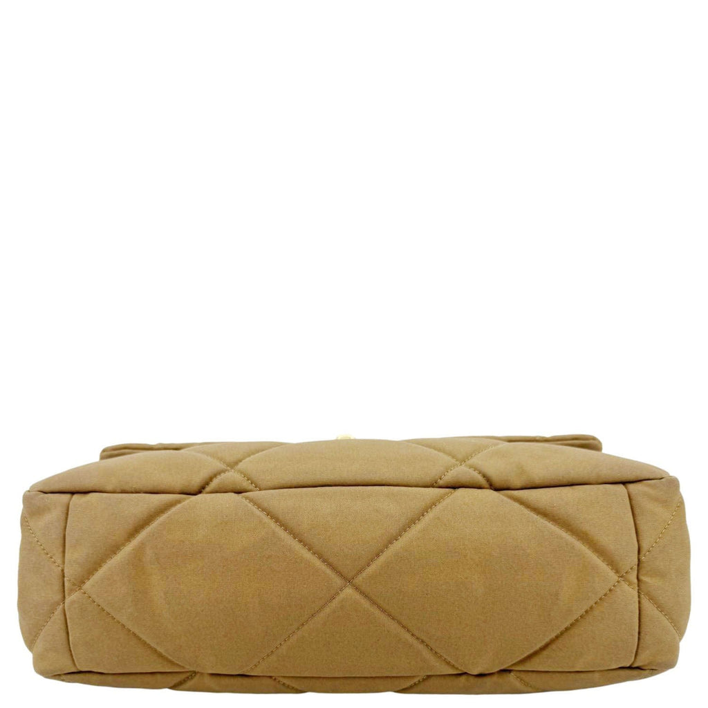 Chanel 19 Flap Large Quilted Canvas Shoulder Bag Brown