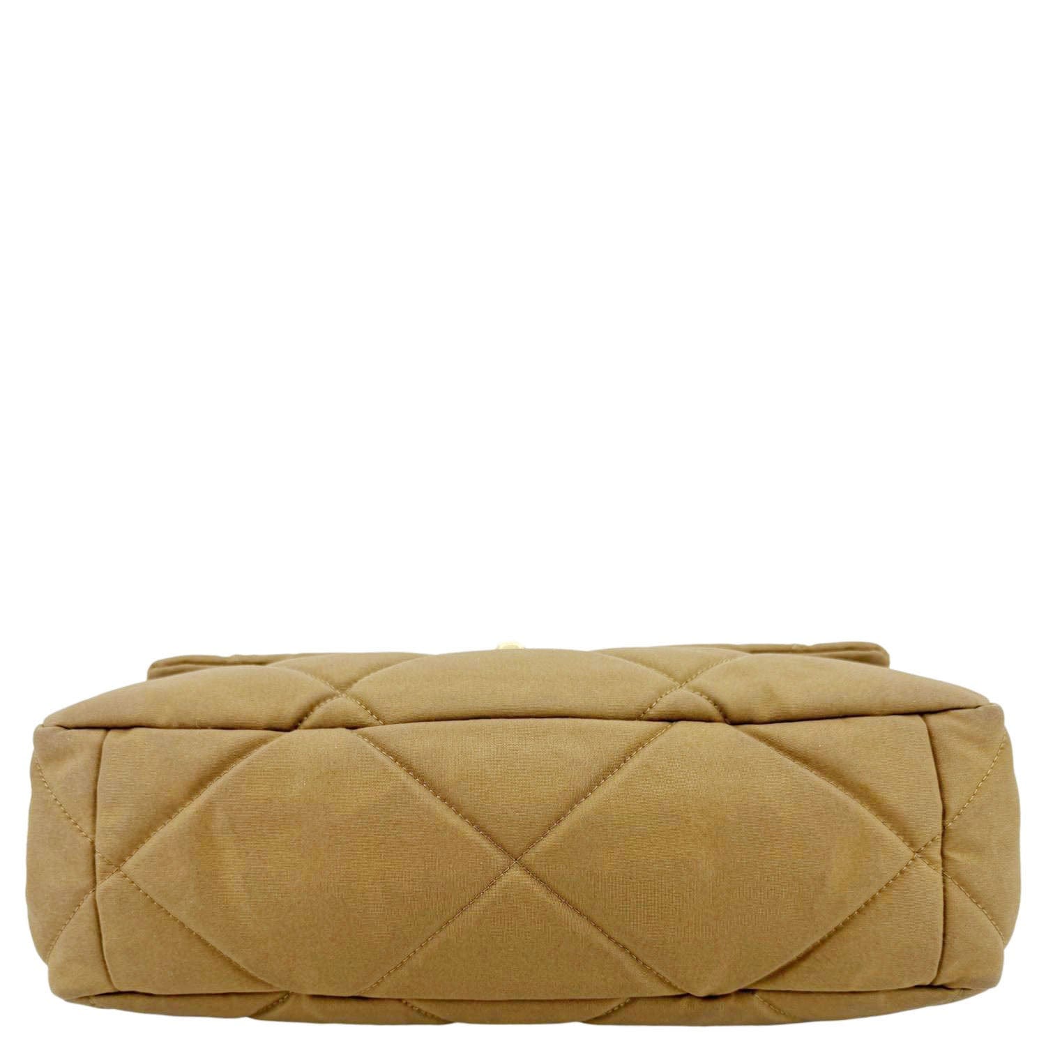 Chanel 19 Flap Large Quilted Canvas Shoulder Bag Brown