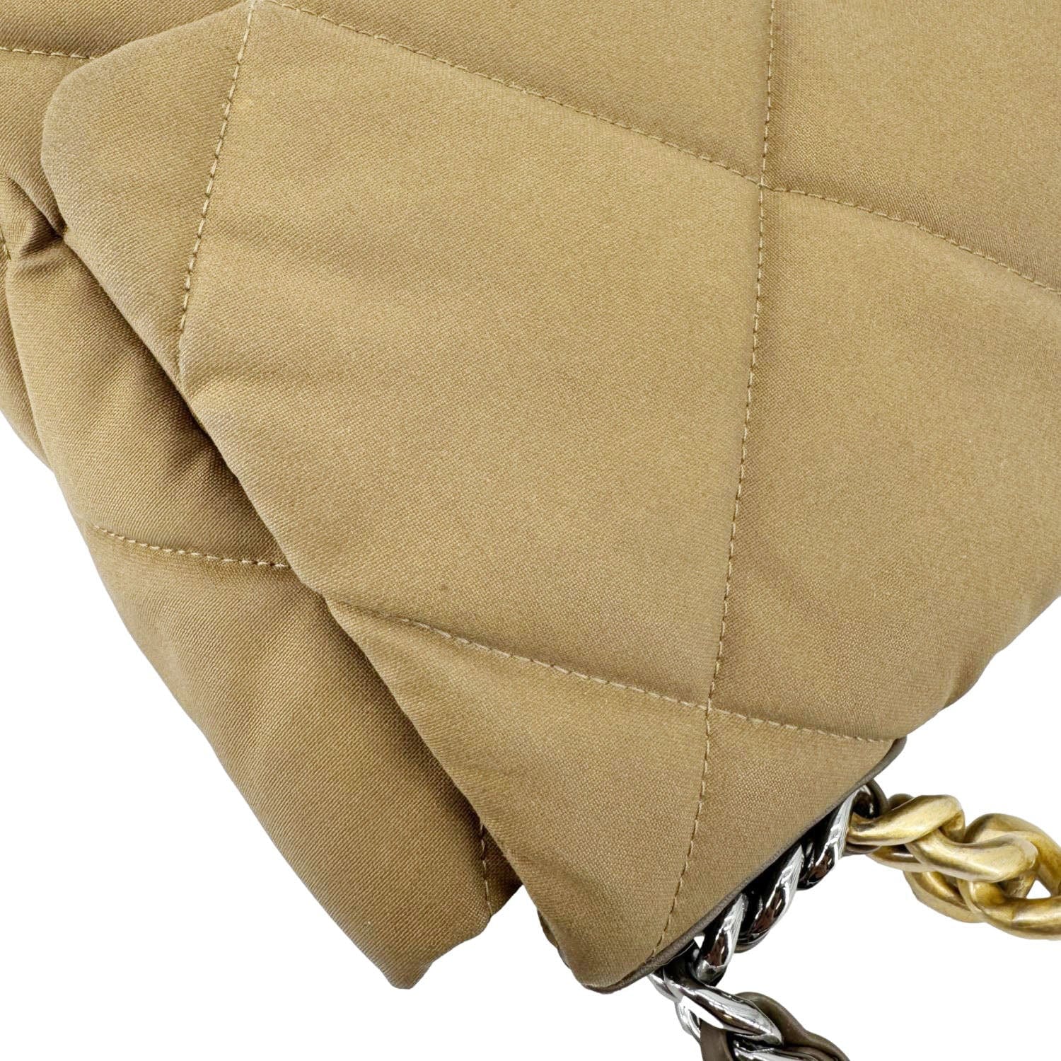 Chanel 19 Flap Large Quilted Canvas Shoulder Bag Brown