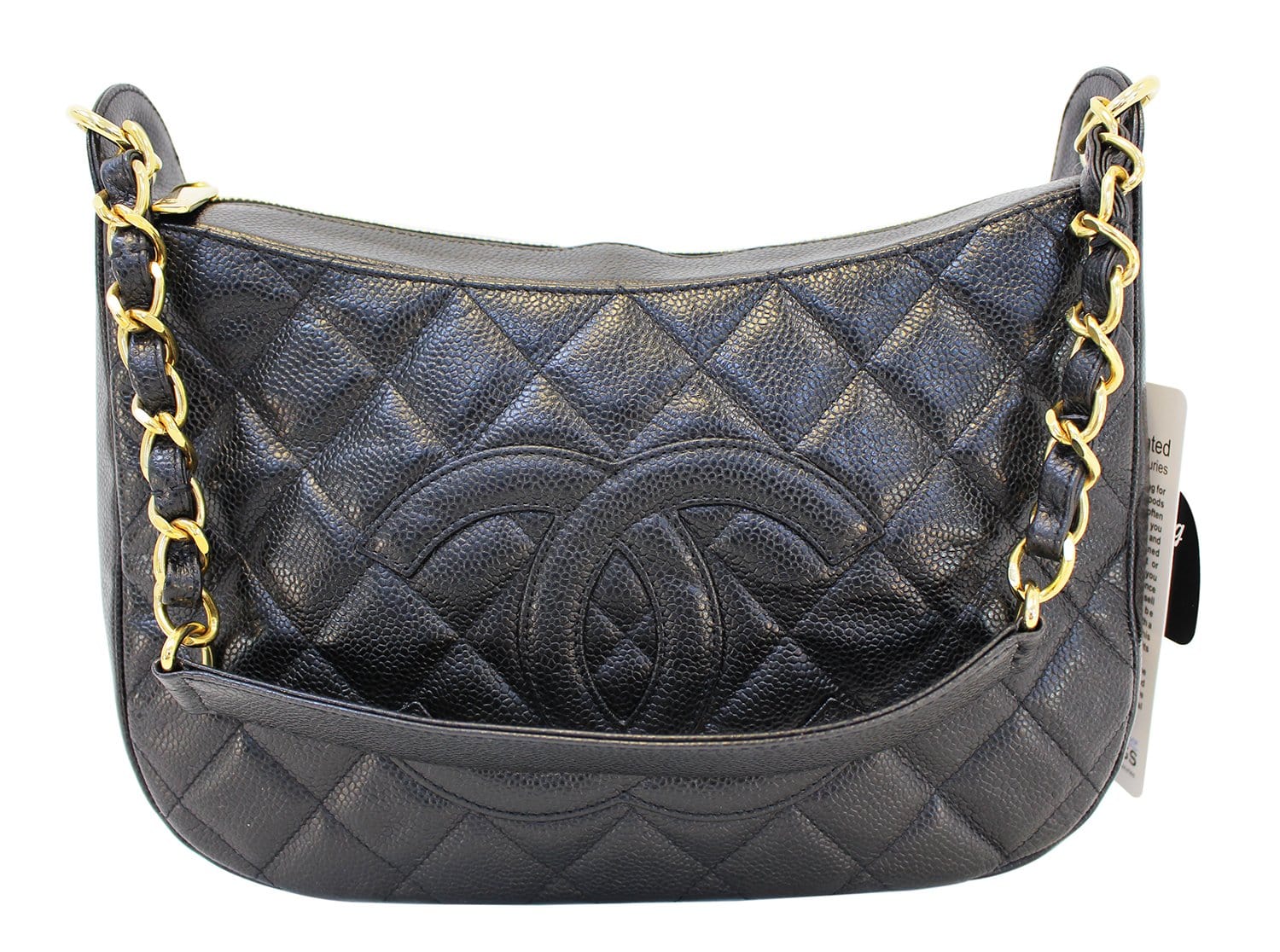Chanel Shoulder Bag - CHANEL Sac Divers Caviar Leather Large Handbag