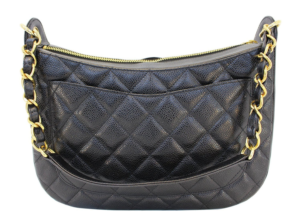 Chanel Shoulder Bag - CHANEL Sac Divers Caviar Leather Large Handbag