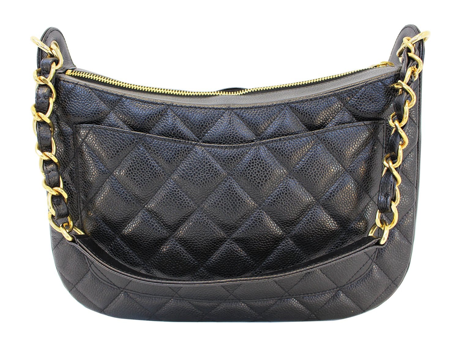 Chanel Shoulder Bag - CHANEL Sac Divers Caviar Leather Large Handbag
