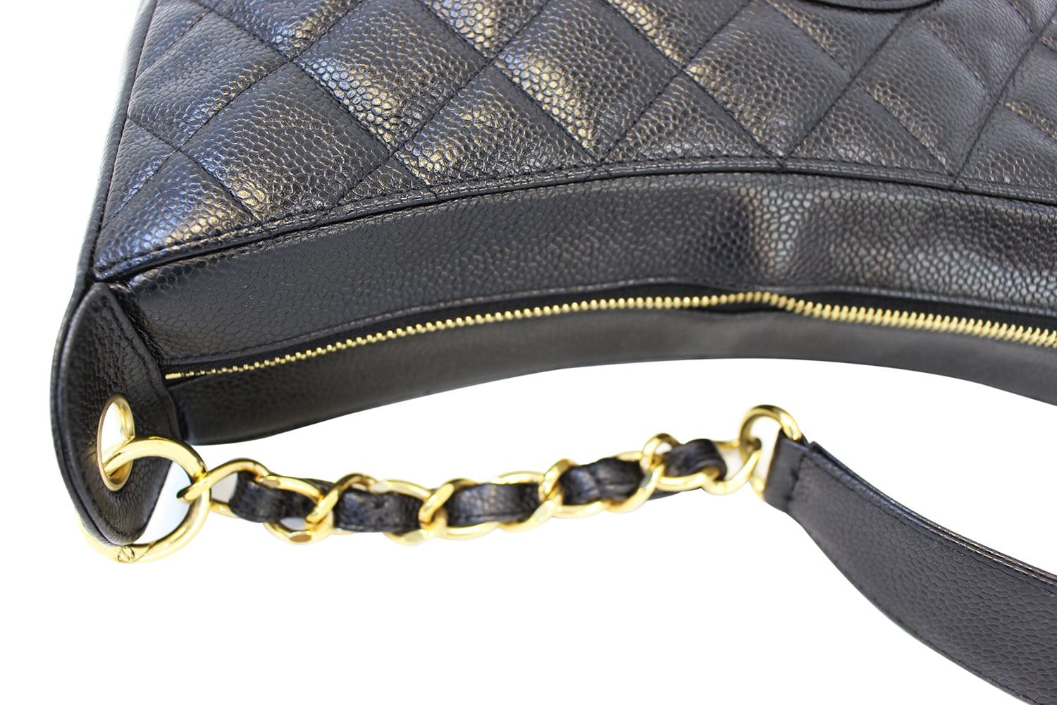 Chanel Shoulder Bag - CHANEL Sac Divers Caviar Leather Large Handbag