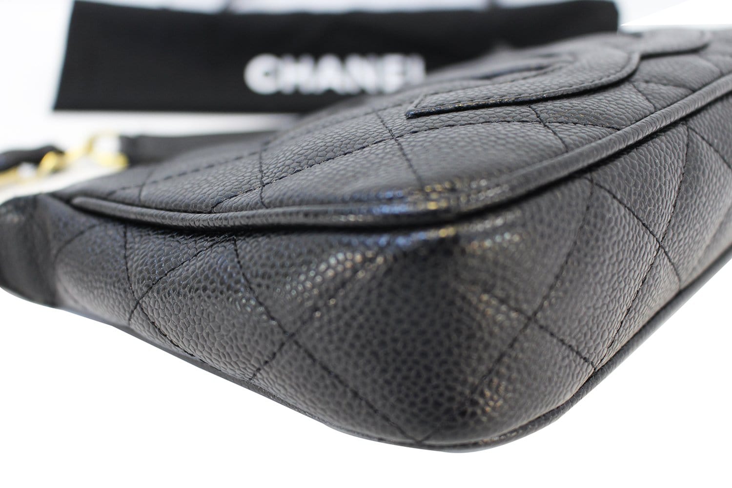 Chanel Shoulder Bag - CHANEL Black Sac Divers Mini Caviar Leather