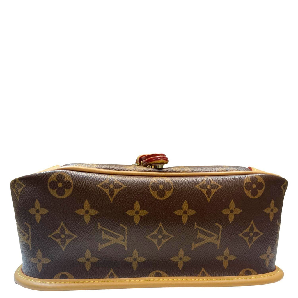 LOUIS VUITTON Diane Monogram Canvas Crossbody Bag Brown