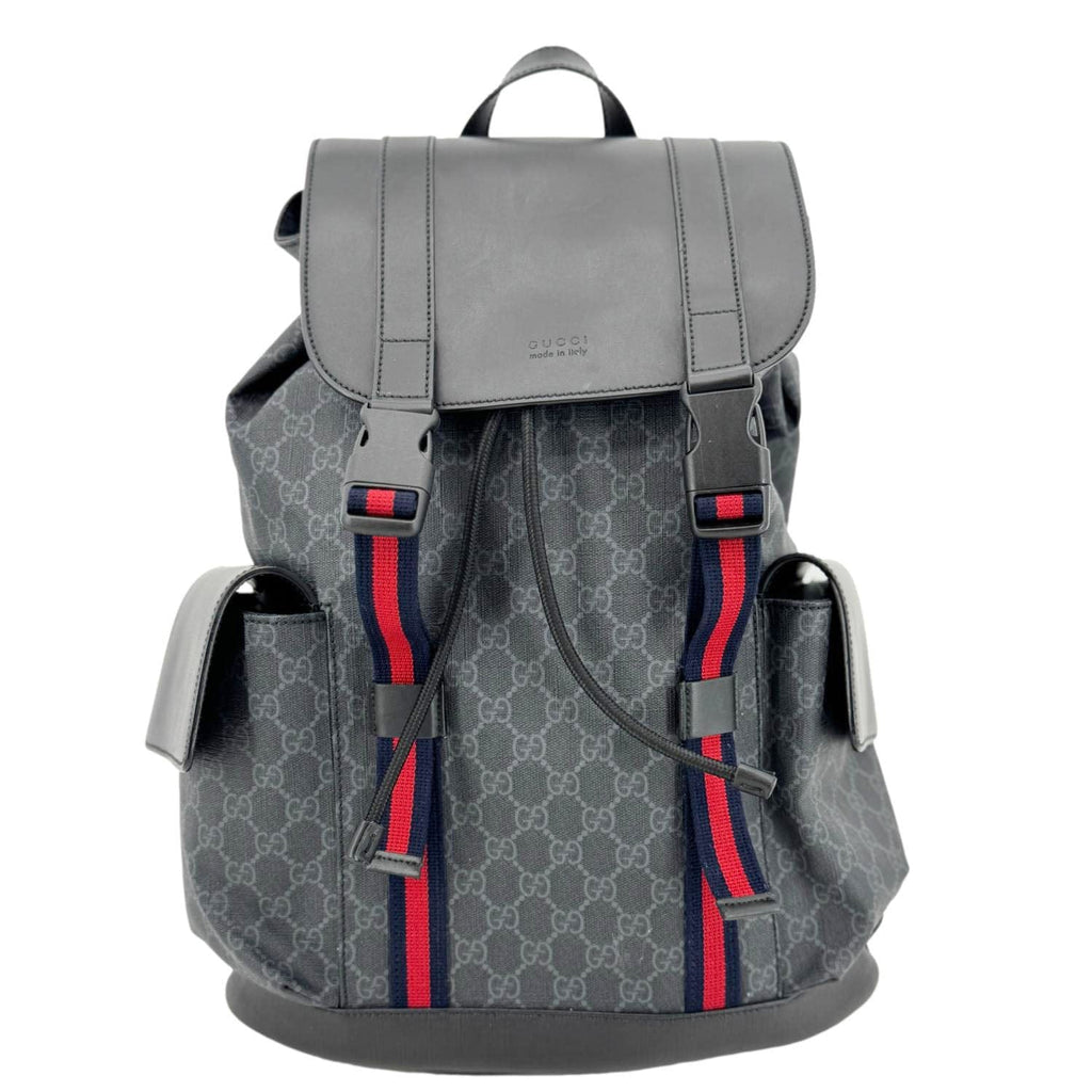 GUCCI Gucci Supreme Canvas Backpack Black 495563
