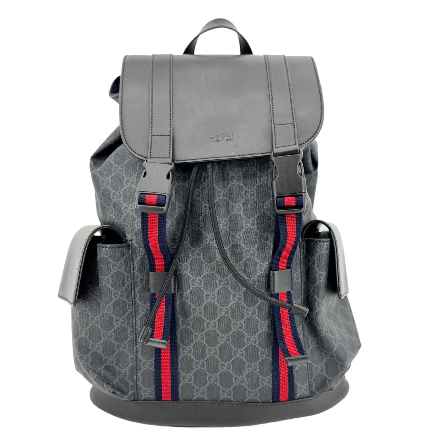 GUCCI Gucci Supreme Canvas Backpack Black 495563