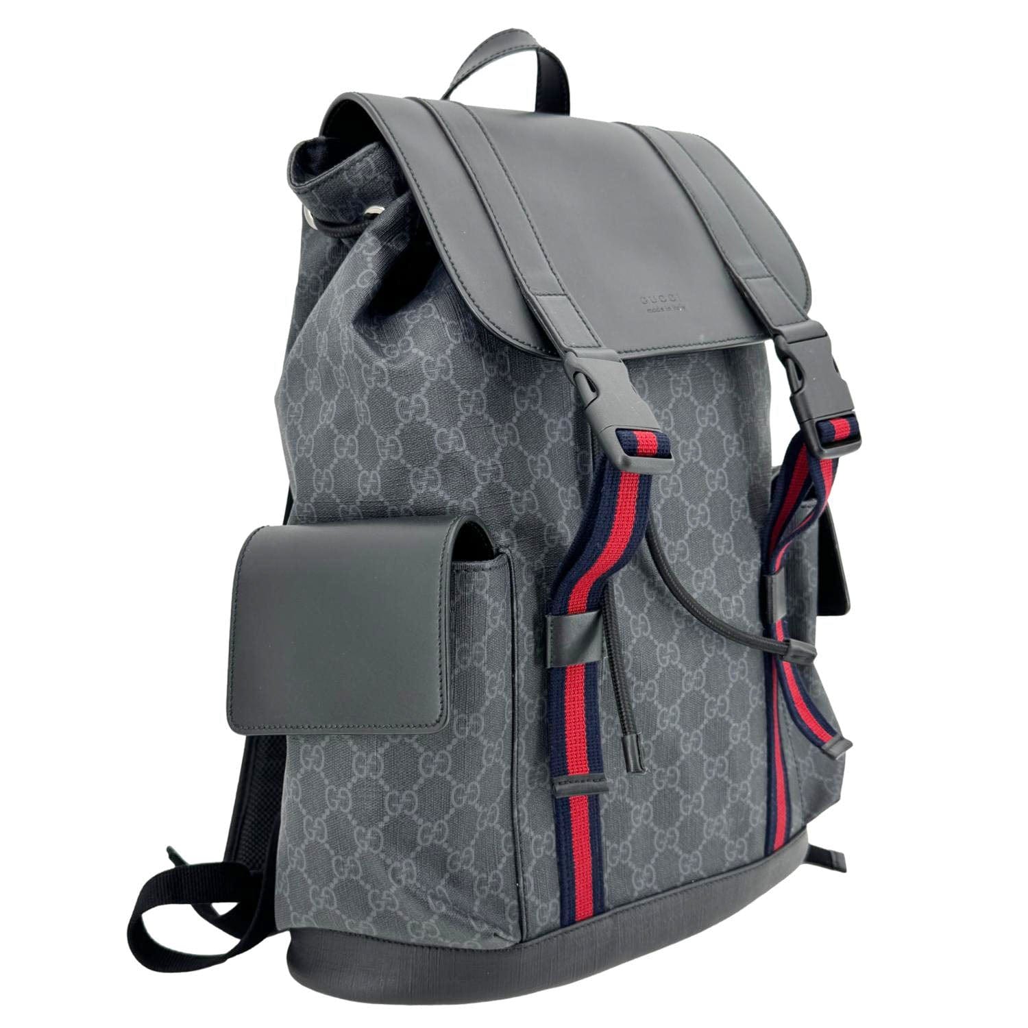 GUCCI Gucci Supreme Canvas Backpack Black 495563