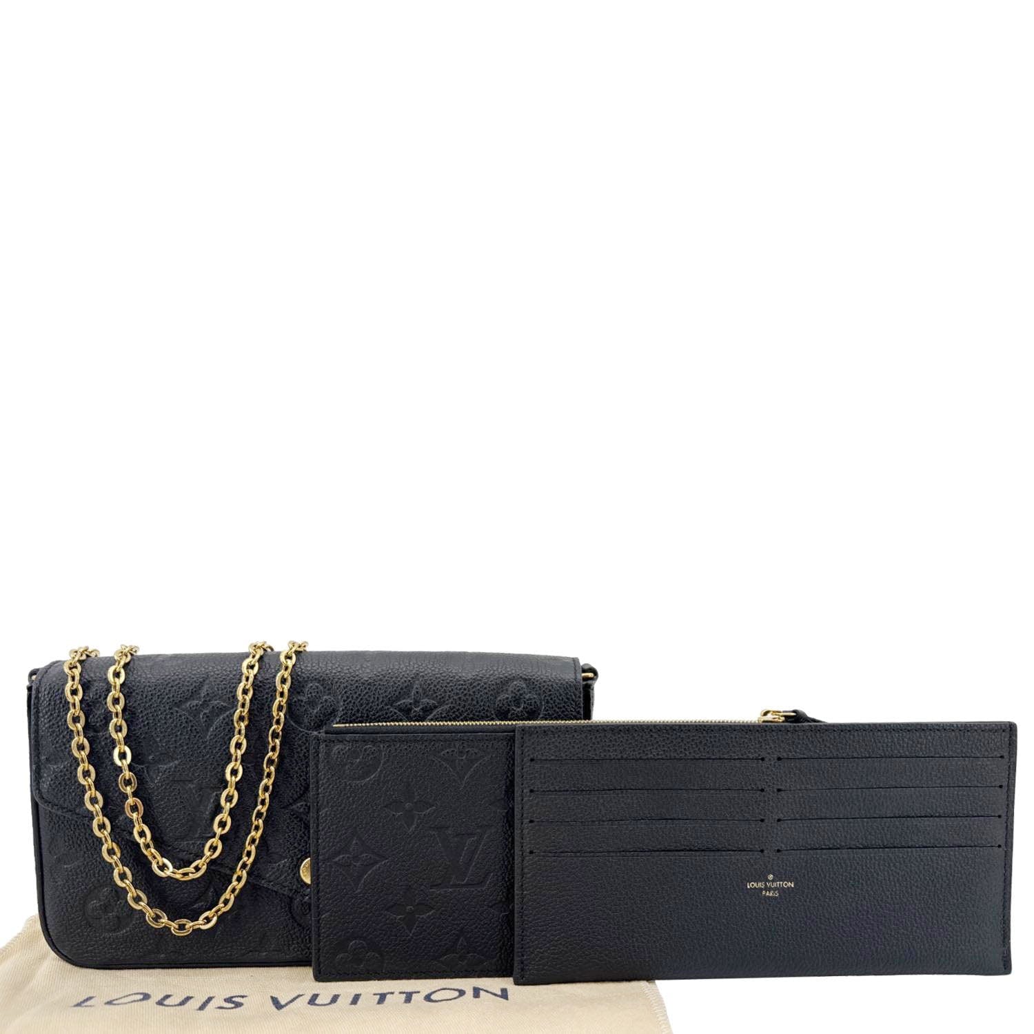 LOUIS VUITTON Felicie Pochette Monogram Empreinte Crossbody Bag Black