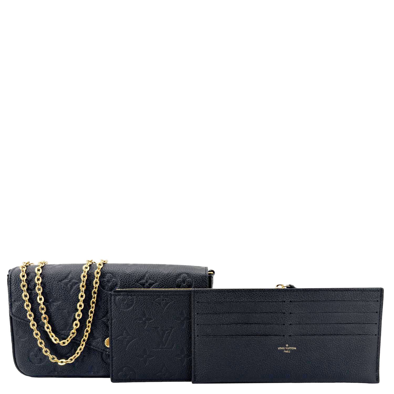 LOUIS VUITTON Felicie Pochette Monogram Empreinte Crossbody Bag Black