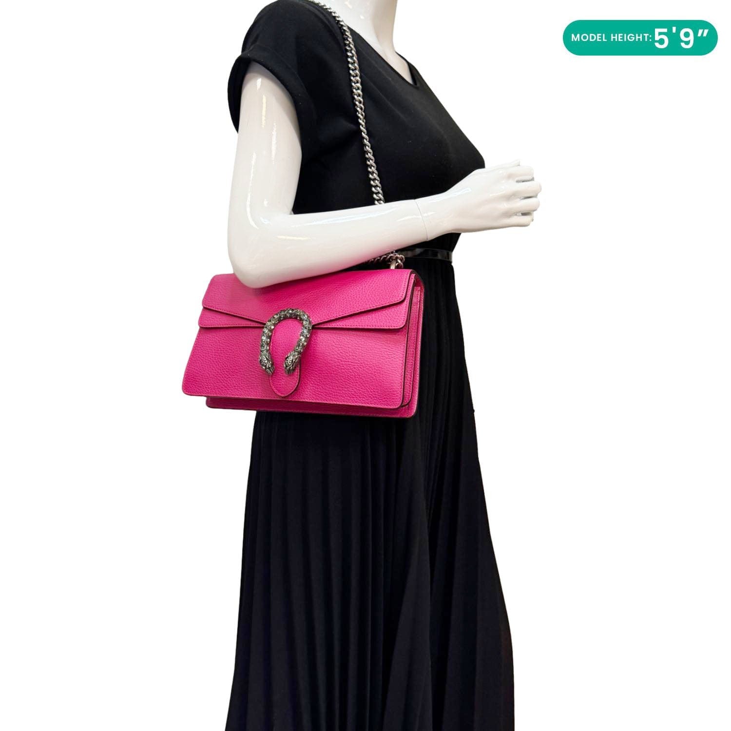 Chanel GUCCI Dionysus Small Calfskin Leather Crossbody Bag Pink 400249