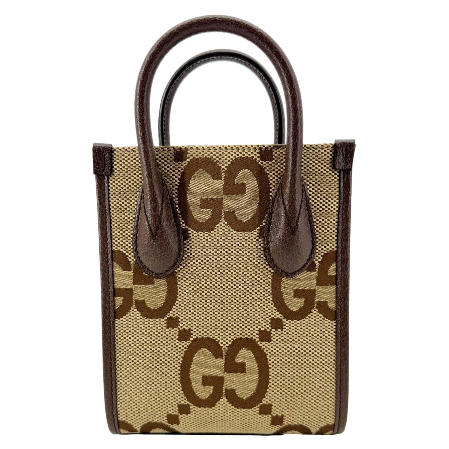 GUCCI Jumbo Gucci Supreme Canvas Tote Bag Beige 699406