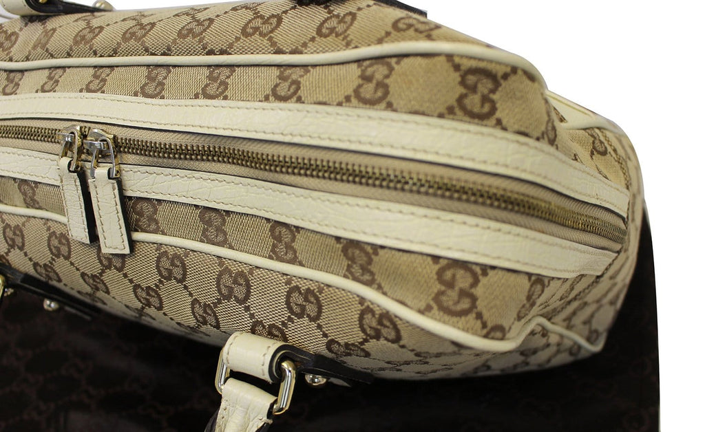 GUCCI Hasler Gucci Monogram Canvas Shoulder Bag