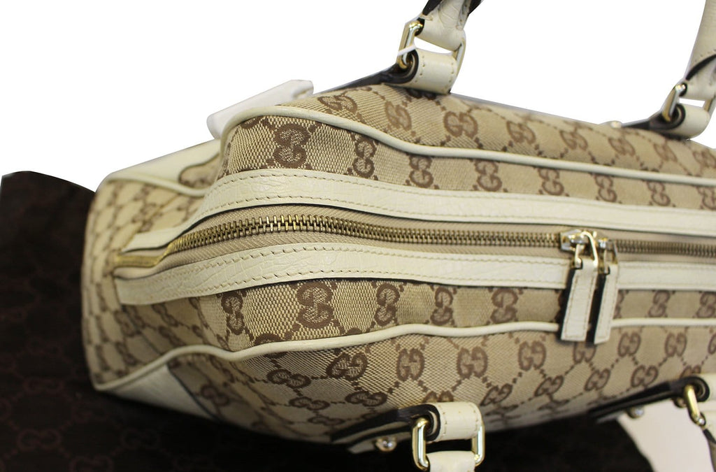 GUCCI Hasler Gucci Monogram Canvas Shoulder Bag