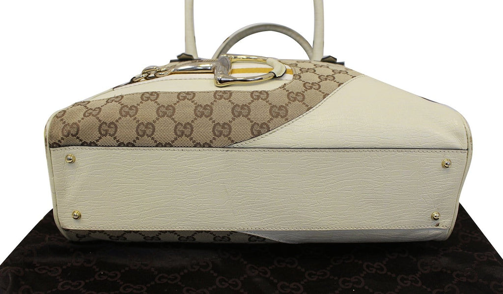 GUCCI Hasler Gucci Monogram Canvas Shoulder Bag