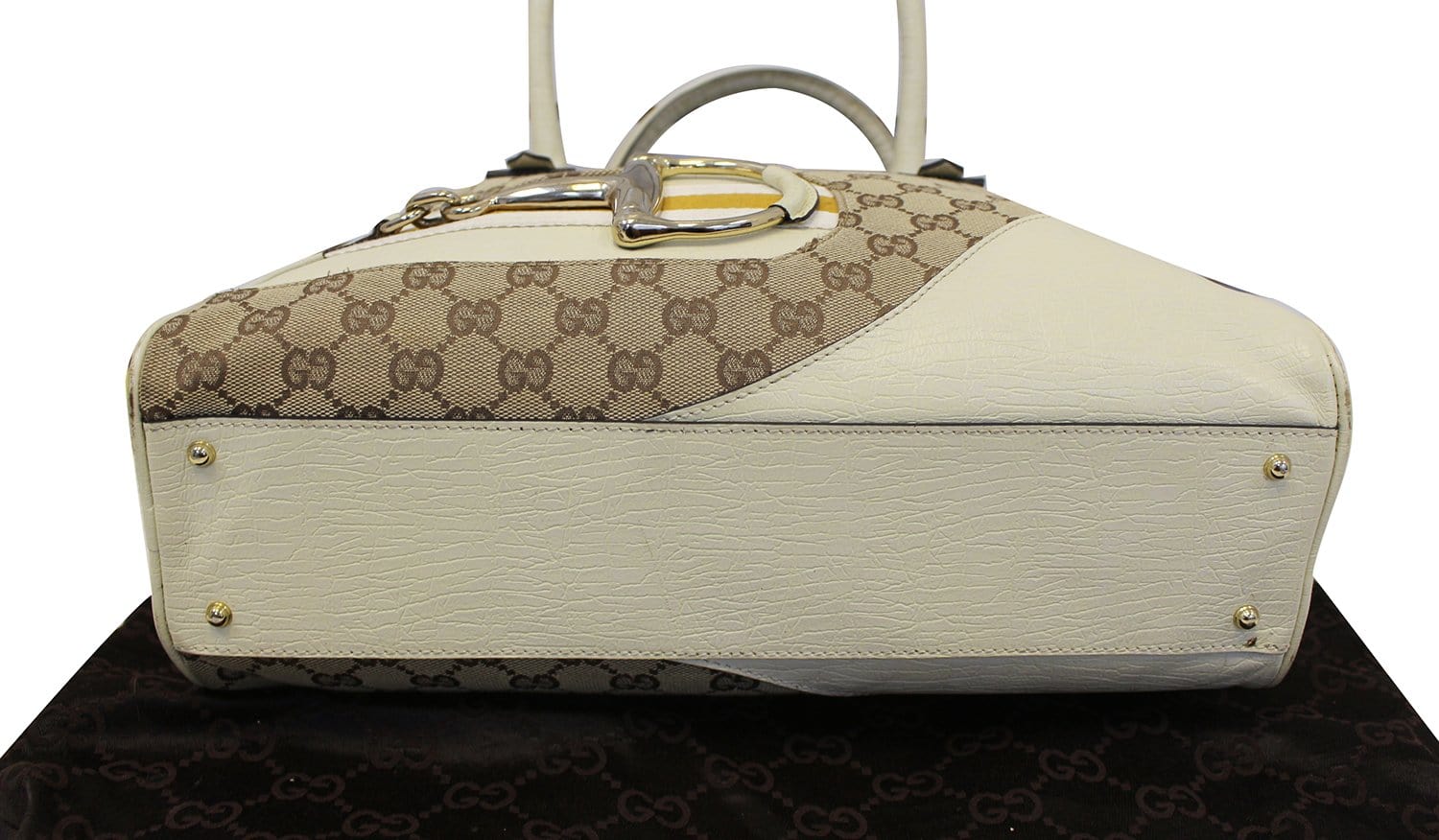 GUCCI Hasler Gucci Monogram Canvas Shoulder Bag