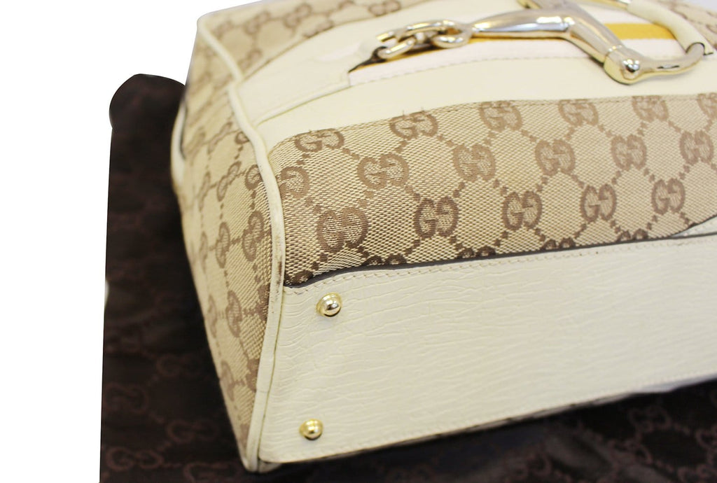 GUCCI Hasler Gucci Monogram Canvas Shoulder Bag