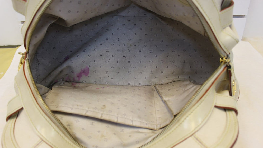 LOUIS VUITTON Suhali Le Radieux White Leather Satchel Bag