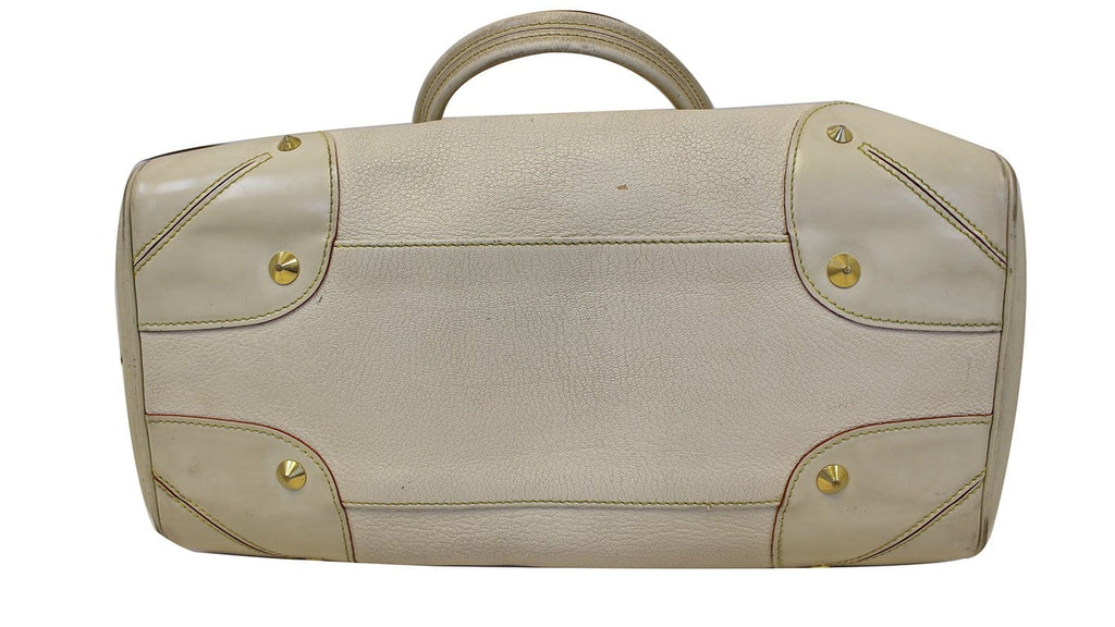 LOUIS VUITTON Suhali Le Radieux White Leather Satchel Bag