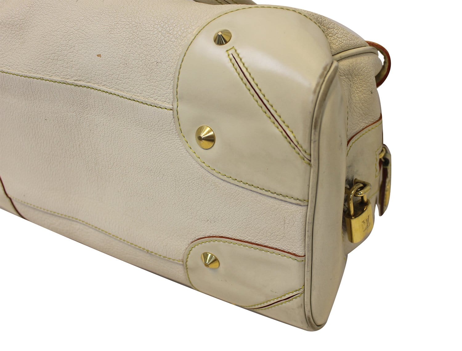 LOUIS VUITTON Suhali Le Radieux White Leather Satchel Bag