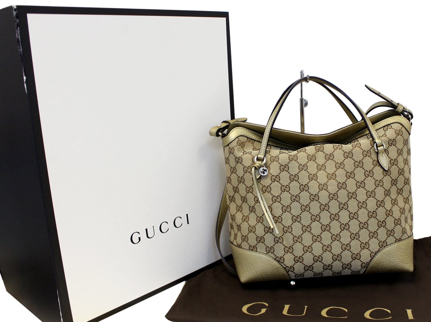 GUCCI Bree  Gucci Canvas Top Handle Shoulder Bag