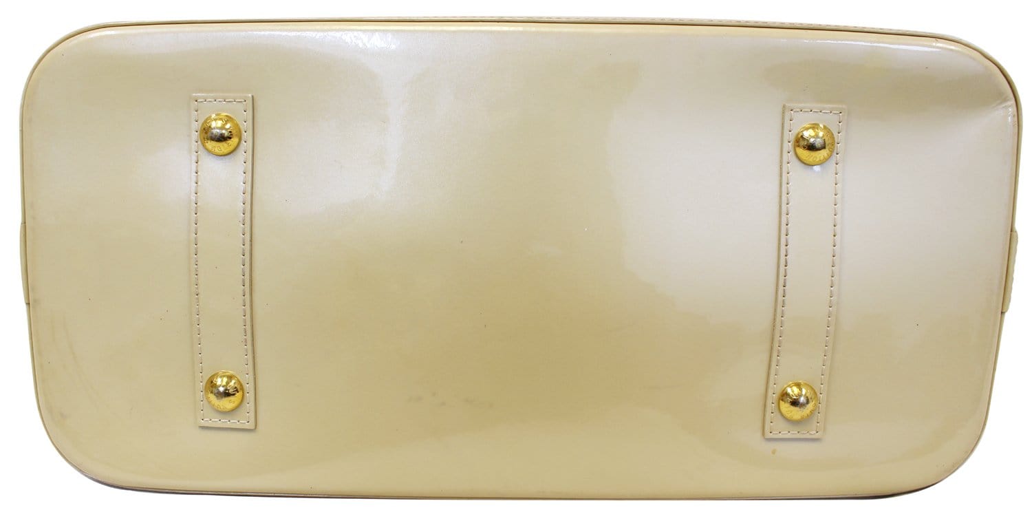 Louis Vuitton Alma GM Monogram Vernis Satchel Bag Cream