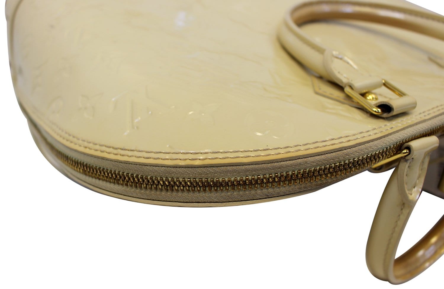 Louis Vuitton Alma GM Monogram Vernis Satchel Bag Cream