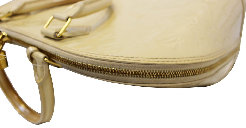 Louis Vuitton Alma GM Monogram Vernis Satchel Bag Cream