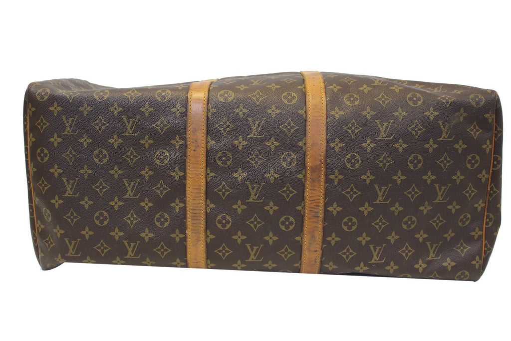 LOUIS VUITTON Keepall 60 Monogram Canvas Travel Bag Brown