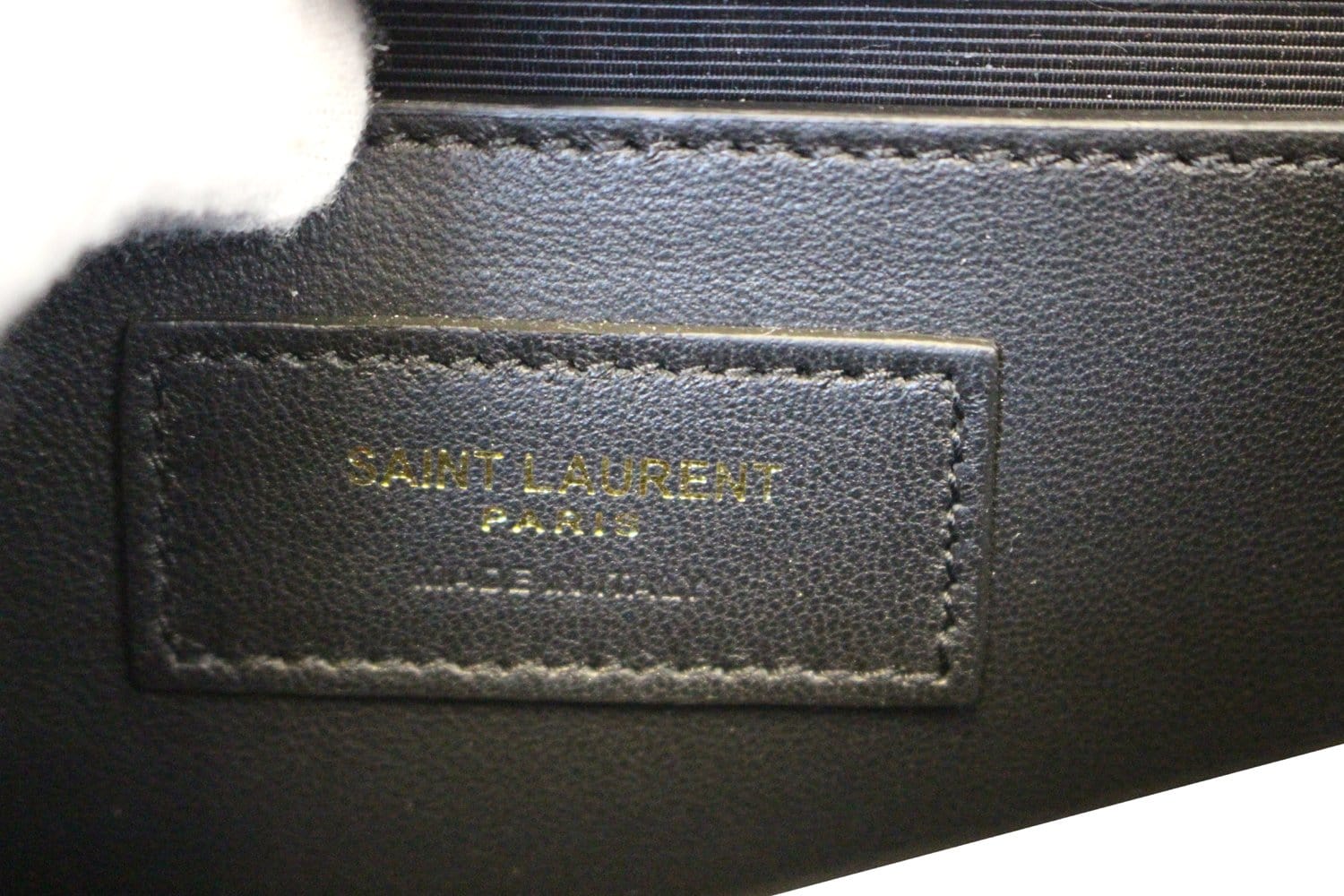 YVES SAINT LAURENT Caviar Leather Black Leather Gold Chain Clutch Crossbody Bag