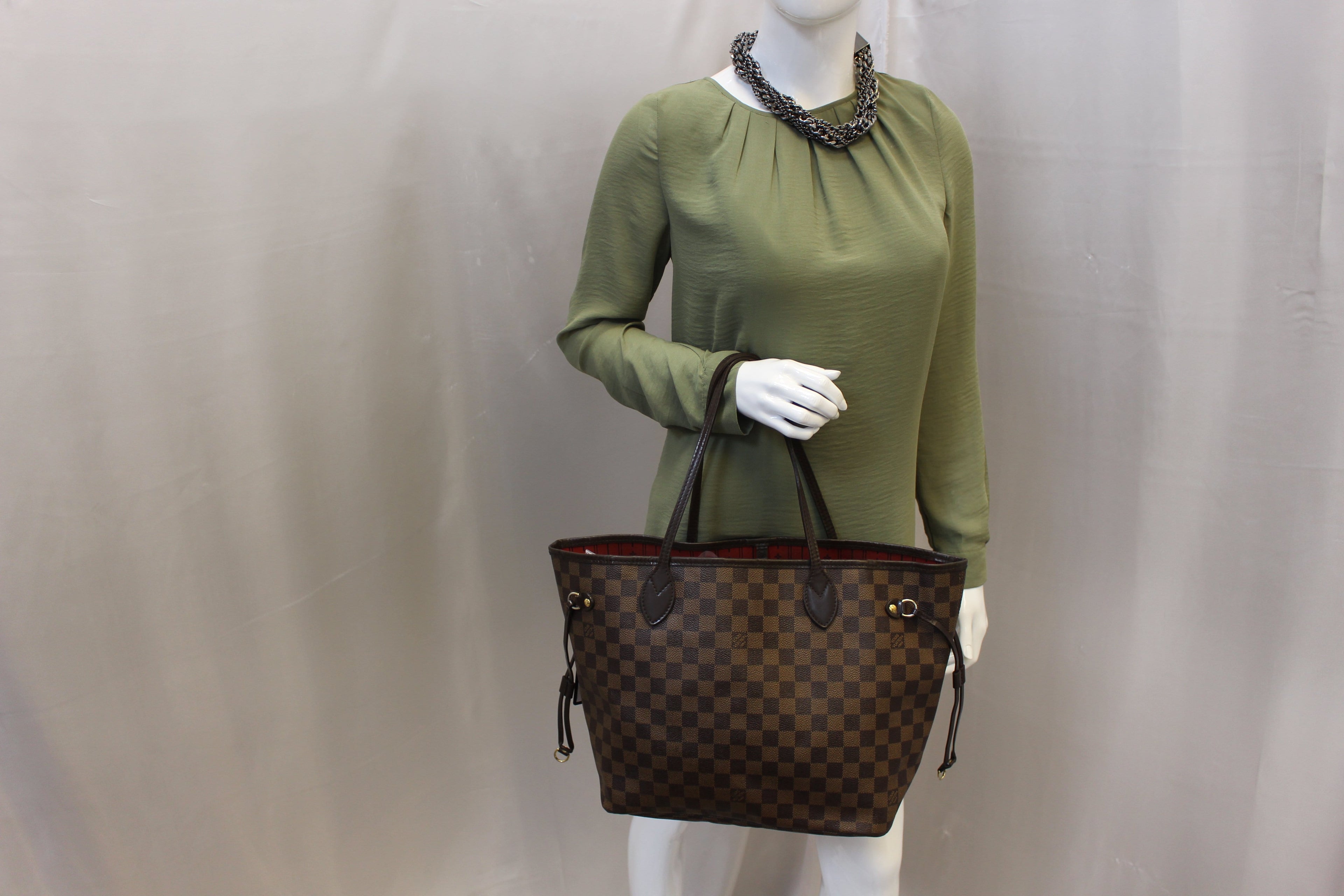 LOUIS VUITTON Neverfull MM Damier Ebene  Tote Shoulder Bag