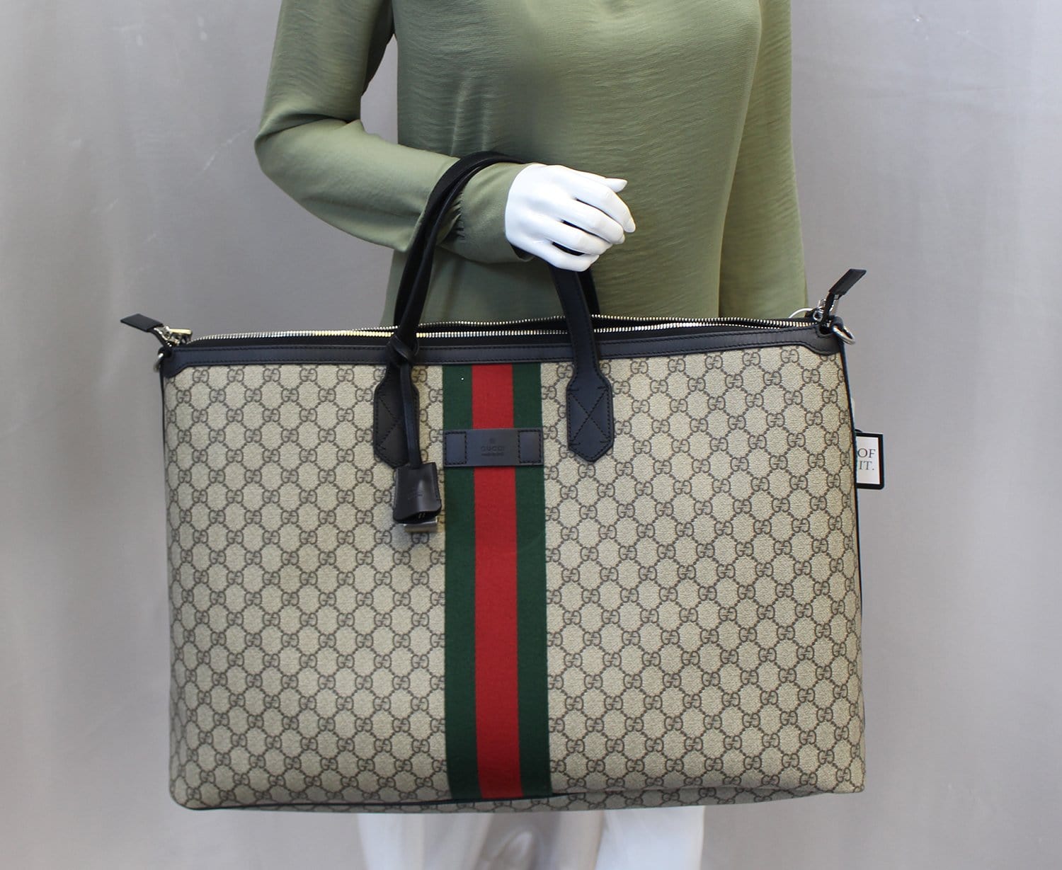 GUCCI Gucci Supreme Canvas Web Duffle Bag 353406