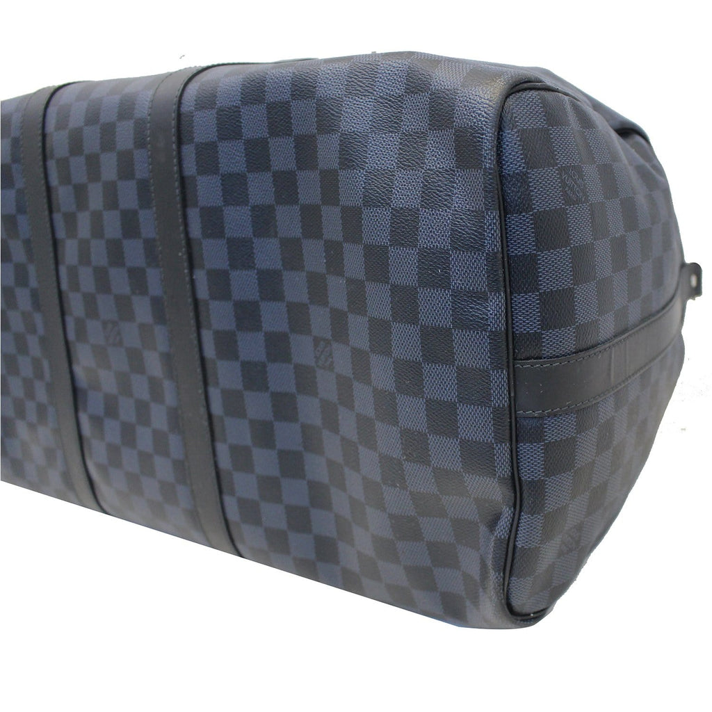 LOUIS VUITTON Keepall 55  Damier Cobalt Canvas Bandouliere Travel Bag