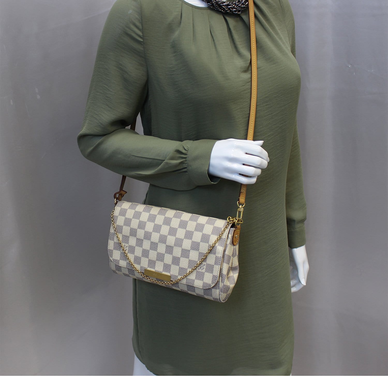 LOUIS VUITTON Favorite MM Damier Azur Shoulder Crossbody Bag
