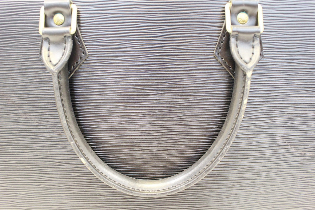 LOUIS VUITTON Epi Leather Black Sac Plat Satchel Bag