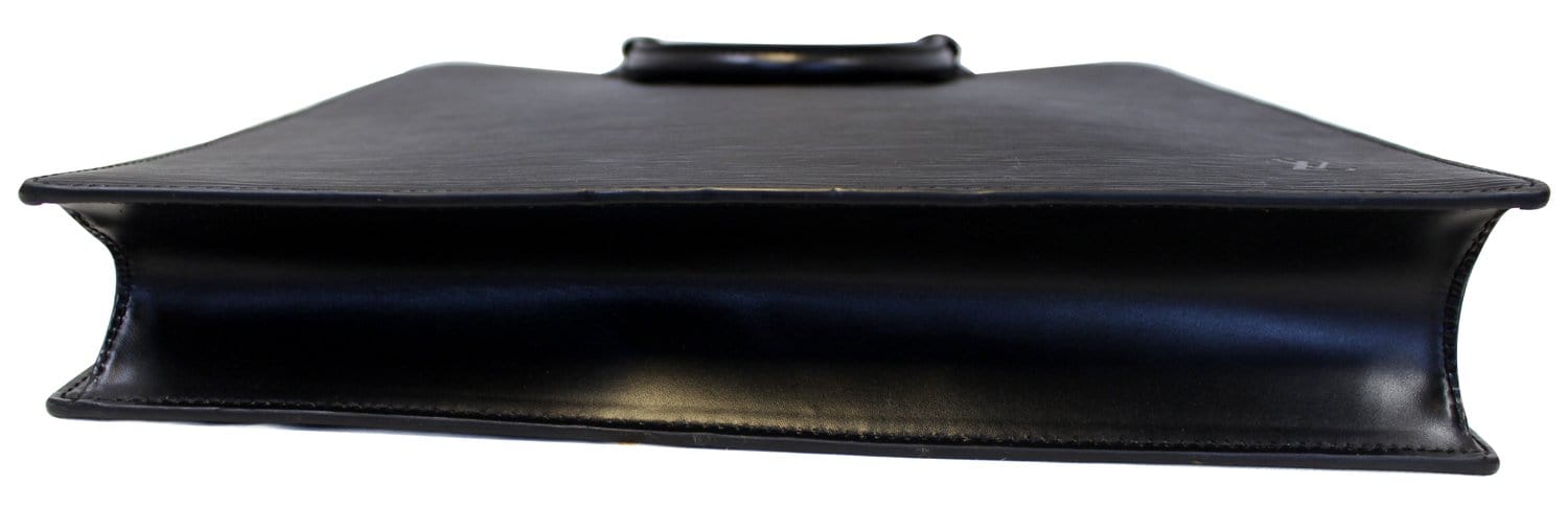 LOUIS VUITTON Epi Leather Black Sac Plat Satchel Bag