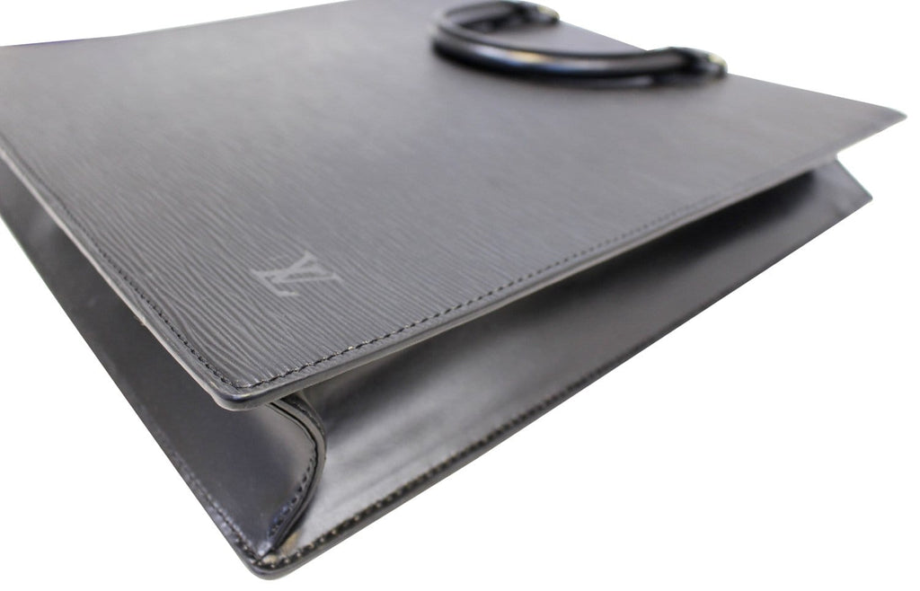 LOUIS VUITTON Epi Leather Black Sac Plat Satchel Bag