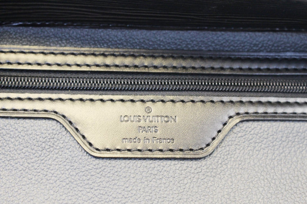 LOUIS VUITTON Epi Leather Black Sac Plat Satchel Bag