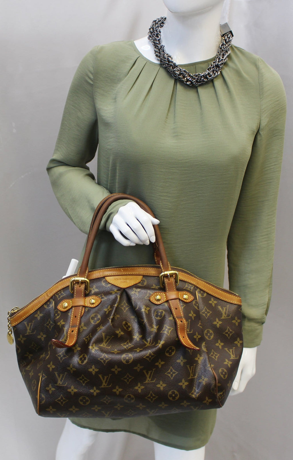 LOUIS VUITTON Tivoli GM Monogram Canvas Shoulder Bag Brown