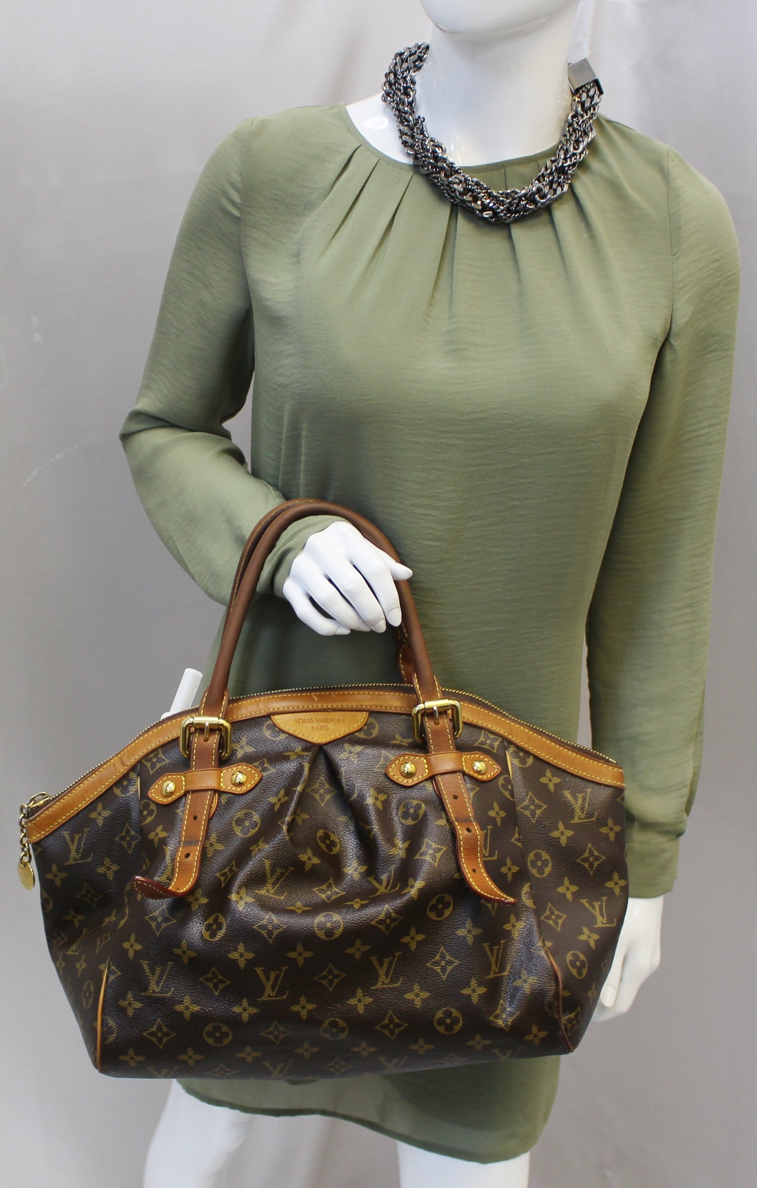LOUIS VUITTON Tivoli GM Monogram Canvas Shoulder Bag Brown