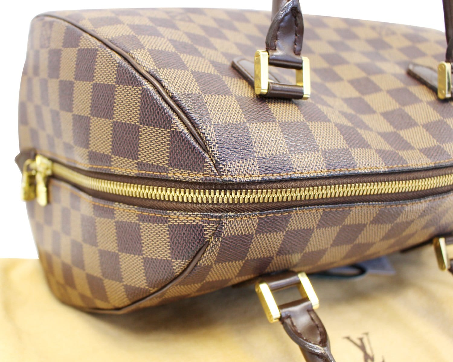 LOUIS VUITTON Damier Ebene Brown Ribera MM Satchel Bag