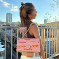 Chanel 2001-2003 Pink Canvas COCO Medium Classic Double Flap Shoulder Bag