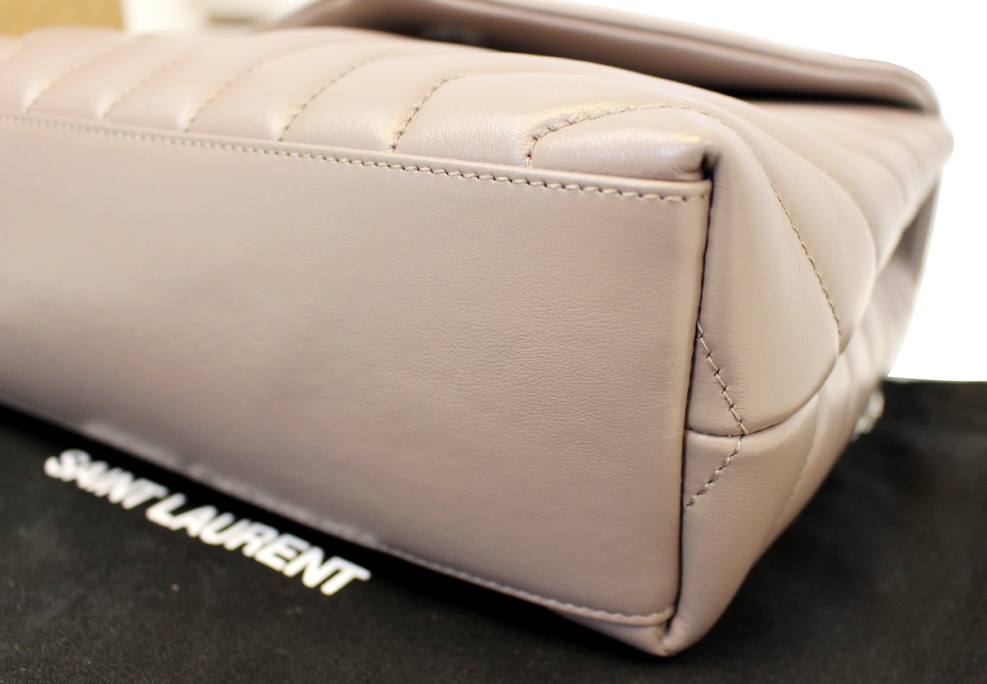 YVES SAINT LAURENT Matelasse Loulou Small Chain Shoulder Bag Taupe