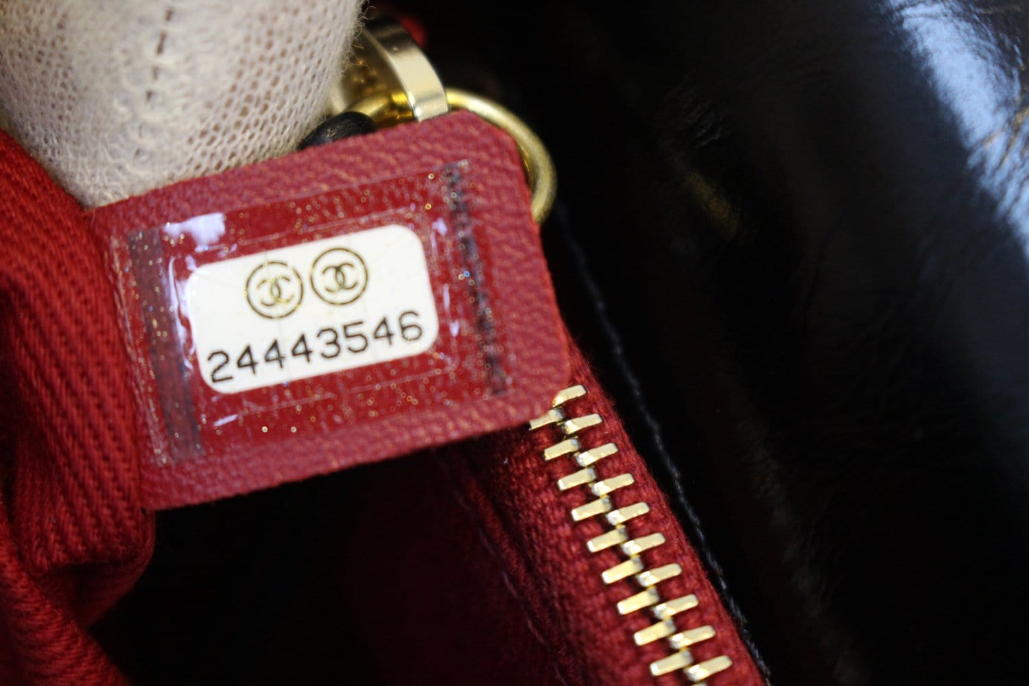 Chanel Handle Bag Black Leather Quilted  Chevron Top