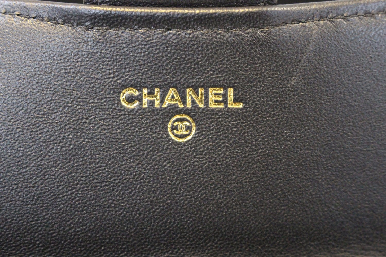 Chanel Wallet Leather Black Quilted  Long Flap
