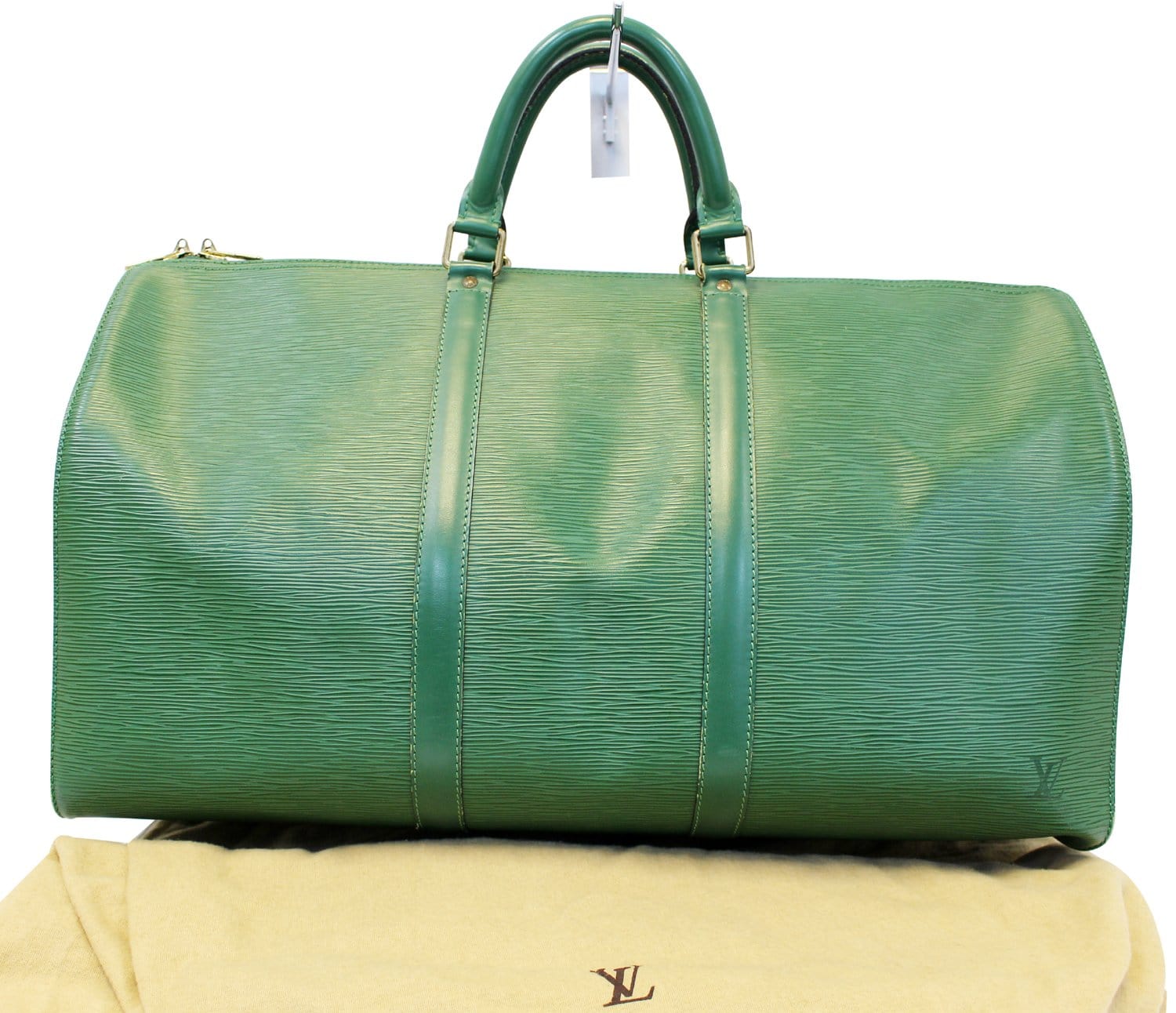 LOUIS VUITTON Epi Leather Green Keepall 50 Boston Satchel Bag